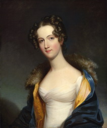 Portrait of a Young Woman in a Fur Trimmed Blue Cape