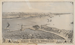 View of Presque Isle Bay, Erie City and Harbor, Pennsylvania