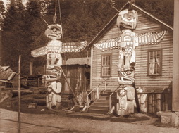 Plate 330: Carved Posts at Alert Bay