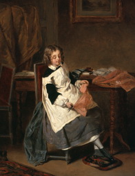 Young Girl Sewing