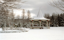 Boardman Park Gazebo decorated for the holidays.