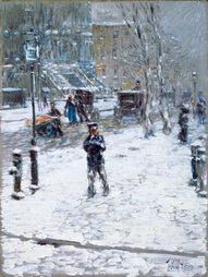 Street Scene in Winter (Snowstorm, New York)