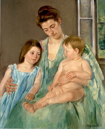 Young Mother and Two Children