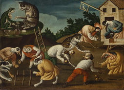 Grotesque Scene with Animals Playing Games