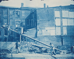 Raising a Telegraph Pole - Worcester