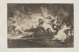 Escapan entre las llamas (They escape through the flames); plate
41 from Disasters of War